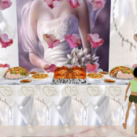buffet repas blanc 1